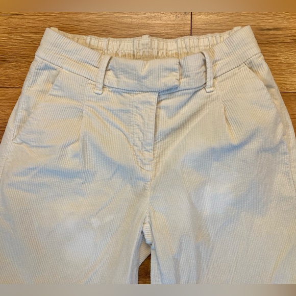 American Eagle 00 Corduroy Off Cream Off White Baggy Wide Leg Stretch - Picture 4 of 12